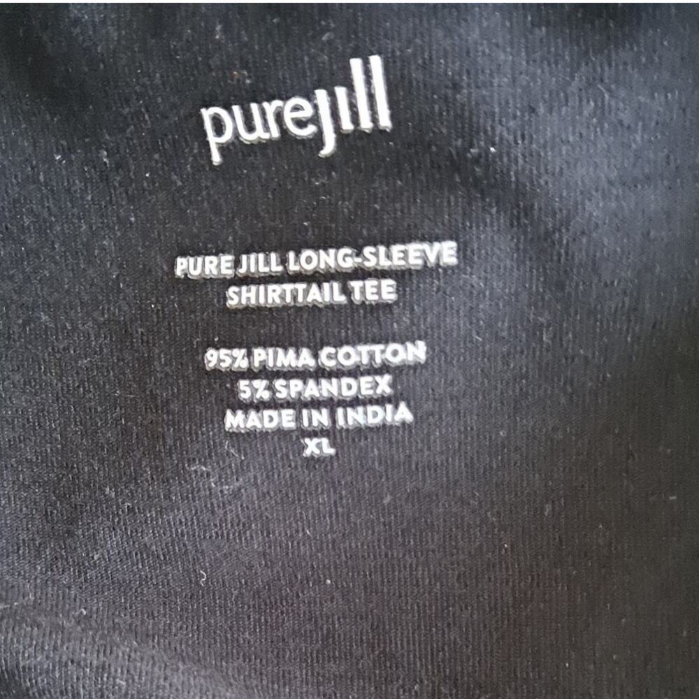 PureJill Womens Black Long Sleeve Crewneck Tee  T-Shirt Top Essential- Size XL - Picture 10 of 11